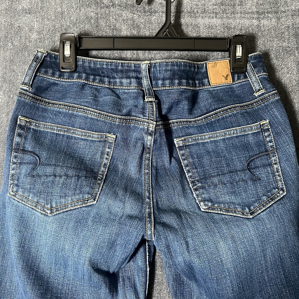 American Eagle Slouchy Jeans Womens Size 2 Medium Wash Blue Denim Stretch - Picture 10 of 10